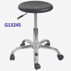 G13245 Ghế Mặt chữ thập, Chiều cao 42-53cm (trục 140), Chân sao (chân 56) thép mạ, Bánh xe di chuyển