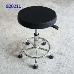 G20211 Ghế Mặt da PU phẳng, Chiều cao 42-53cm (trục 140), Chân nấm thép mạ, Bánh cố định