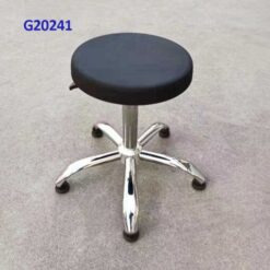 G20241 Ghế Mặt da PU phẳng, Chiều cao 42-53cm (trục 140), Chân sao (chân 56) thép mạ, Bánh cố định