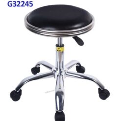 G32245 Ghế Mặt da lồi có vành đen, Chiều cao 42-53cm (trục 140), Chân sao thép mạ, Bánh xe di chuyển 2