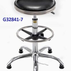 G32841-7 Ghế Mặt da lồi có vành đen, Chiều cao 61-80cm (trục 330), Chân sao thép mạ, Bánh cố định