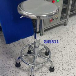 G45511 Ghế Mặt inox tròn D28, Chiều cao 50-68cm (trục 200), Chân nấm thép mạ có vành, Bánh cố định 2