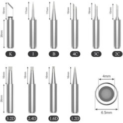 Mũi hàn & Tip hàn 900 (K, I, B, 4C, 3C, 2C, 3.2D, 2.4D, 1.6D, 1.2D)