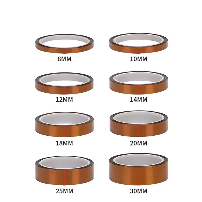 Băng dính chịu nhiệt Kapton Tape 10mm / 20mm /40mm Chính hãng 6 Các kích thước băng dính chịu nhiệt Kapton Tape thông thường