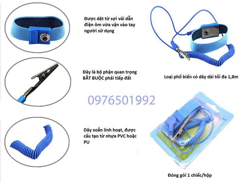 Các bộ phận của Vòng đeo tay chống tĩnh điện
