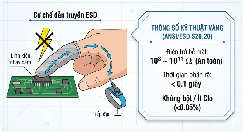 Tại sao bao ngón tay ESD là vật tư bắt buộc?